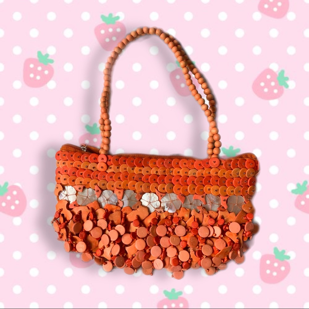 🐚 Y2K Orange Handmade shell bag 🐚